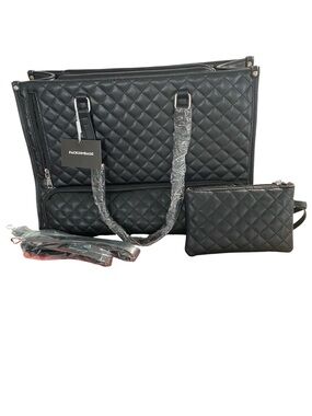 Packuumbags Quilted Black Travel Work Tote NWT